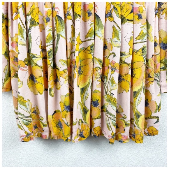 Free People Tegan Printed Floral Pleated Dress‎ Size 4 - Picture 5 of 12